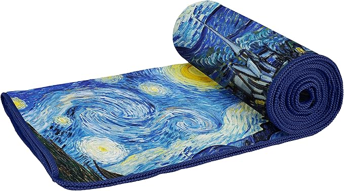 Large Oversized Microfiber Beach Towel - 40x63 Inches, Sand-Free, Quick-Drying, Ultra-Soft, Ideal for Travel, Pool, Yoga, and Camping - Includes Matching Drawstring Travel Pouch, van Gogh Starry Night