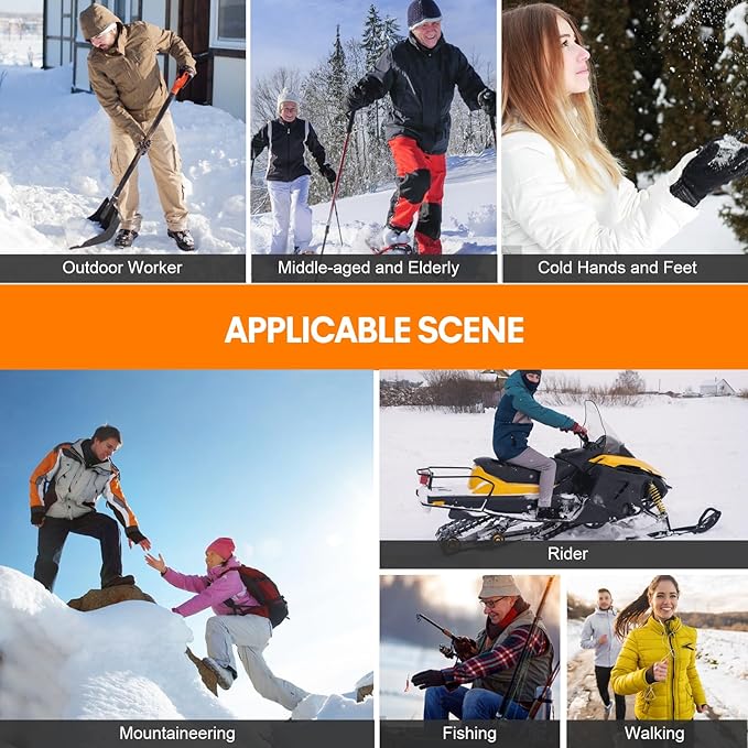 Heated Socks, Heated Socks for Women Men, 5000mAh Rechargeable Electric Heated Socks Up to 8 Hours, Washable Winter Warm Socks for Outdoors Work Fishing Hunting Skiing Cycling Hiking Camping