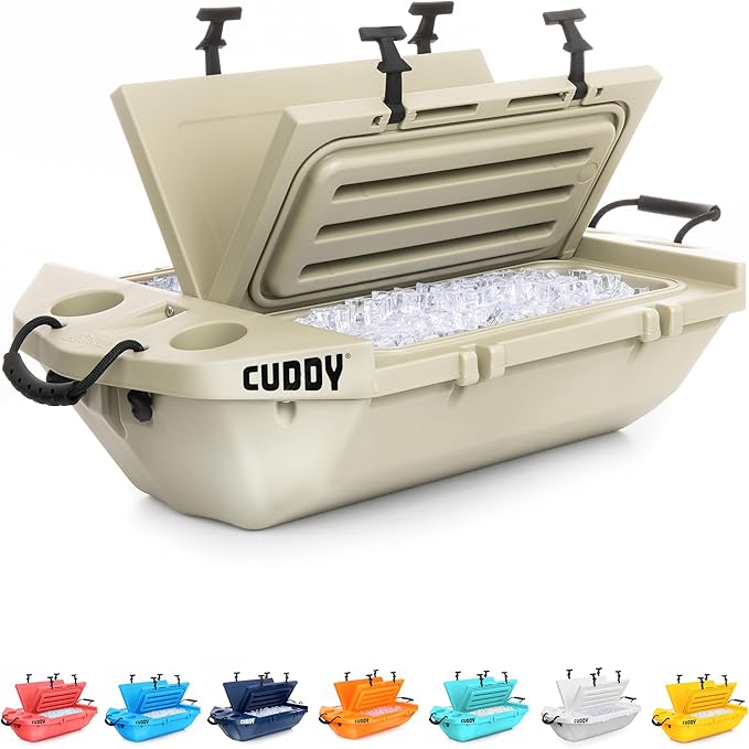 CUDDY Floating Cooler and Dry Storage Vessel for Land & Water – 40QT– Great for River, Beach, Kayak, Pool, & Lake - Multiple Color Options