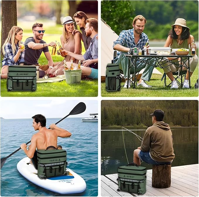 Kayak Cooler Behind Seat - Waterproof Cooler Bag Compatible with Lawn-Chair Seat Kayak,Kayak Accessories Camping Cooler, Portable Ice Chest for Fishing, Beach,Picnic, Trips