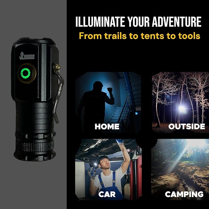 800 Lumen Bright LED Rechargeable Fashlight Small Portable