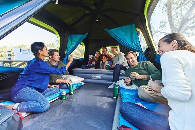 Coleman Instant Tent with 1-Minute Setup, 4/6/8/10 Person Tent with Pre-Attached Poles, Air Vent, & Carry Bag