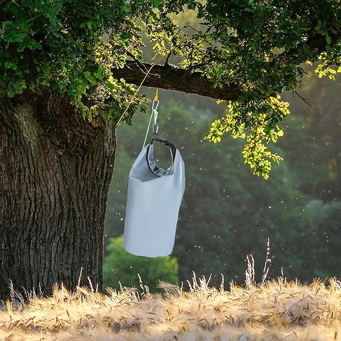 2 Sets Bear Food Bag Hanging System Ultralight Food Bag Hanging System Include 10 L Waterproof Bear Bag for Food Backing, Pulley System, Nylon Ropes and Clips for Camping Backpacking