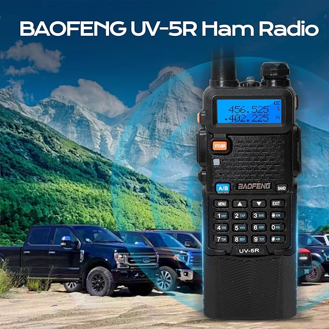 BAOFENG UV-5R 8W Ham Radio Handheld Long Range with 3800mAh Type-C Charging Port Battery, UV5R Rechargeable Handheld Walkie Talkie, Dual Band Two Way Radio for Adults (2 Pack)