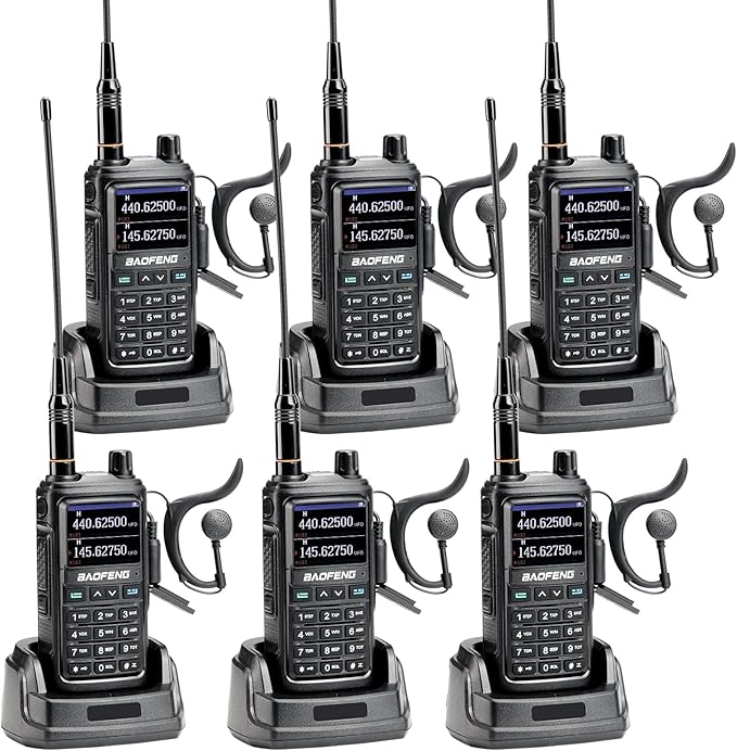 BAOFENG UV-17R Two Way Radio, Dual Band 144-148/420-450Mhz Handheld Ham Radio with 999 Channels Manual DTMF VOX 1800mAh Li-ion Battery, 6 Pack