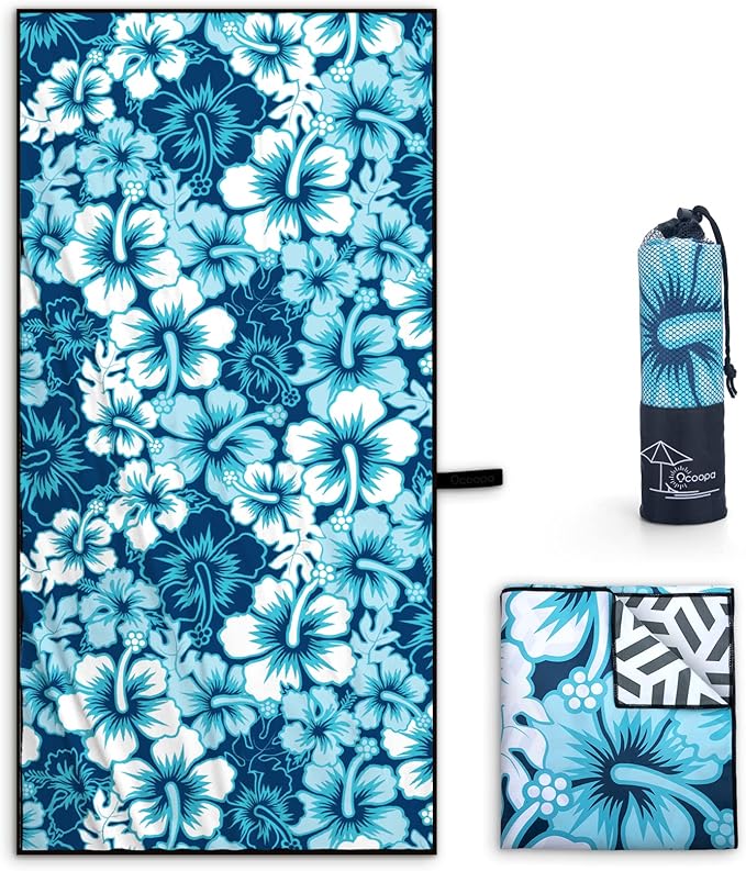 OCOOPA Microfiber Beach Towel Fast Drying, Extra Large 71" x 32" Sand Free Beach Towel Super Lightweight Towels for Swimming Pool, Camping, Picnic, Yoga Gym Sports