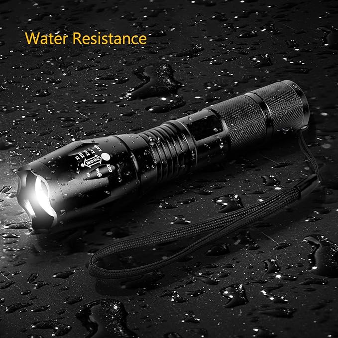 2 Pack Military Grade Single Mode High Lumens Led Tactical Flashlight for Outdoor Camping Hiking Emergency