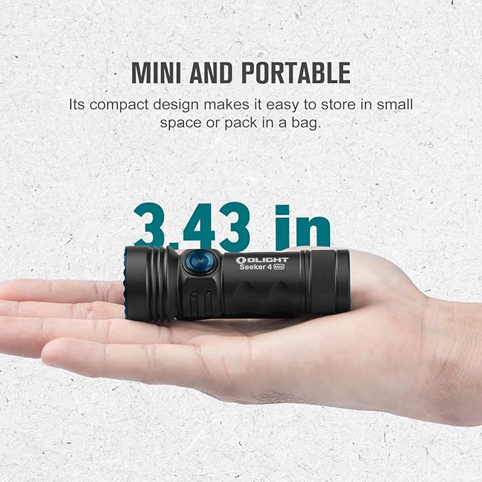 OLIGHT Seeker 4 Mini Rechargeable EDC Flashlight with 365nm UV Combo 1200 Lumens White Light, Portable Black Light for Outdoors, Cleanliness Detection and Emergency(Cool White Light: 5700~6700K)