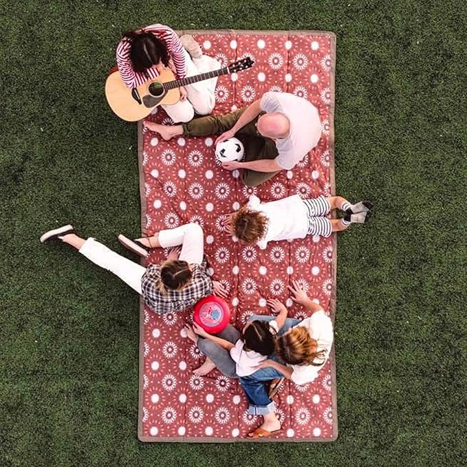 Little Unicorn Outdoor Family Picnic & Beach Blanket, Water-Resistant, Compact Fold, XL Size, 5 x 10 feet, (Sun Baked)