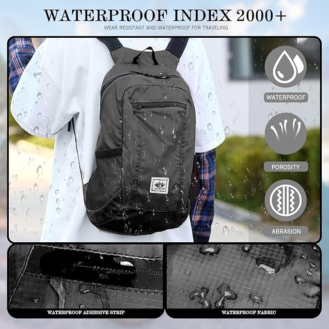 20L Waterproof Packable Hiking Backpack, Flower Ultra Lightweight Travel Camping Backpack for Women Men, Foldable Outdoor Day Pack Bag for Backpacking Sports (Color 3)