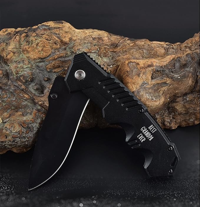 Engraved Pocket Knife for Men, Gifts for Grandpa from Granddaughter Grandson - Birthday Gifts for Grandpa Fathers Day Christmas
