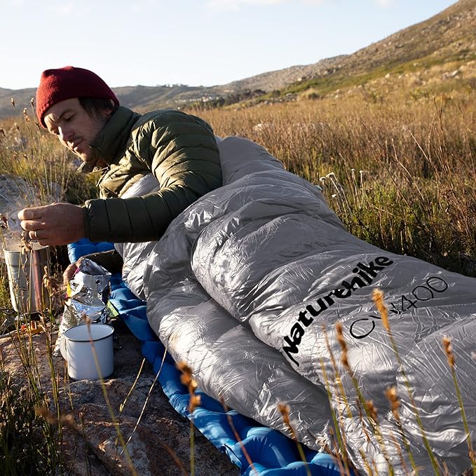 Naturehike Ultralight Down Sleeping Bag, 650FP, 3-4 Season, Adults, 32-42, Waterproof, Compact, Camping, Hiking