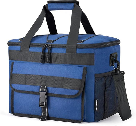 JOYHILL Lunch Box for Men, 40 Cans Large Insulated Lunch Bag, Leakproof Portable Cooler Bag with Shoulder Strap for Camping, Beach, Outdoor, Picnic, Food Delivery 30L,Blue