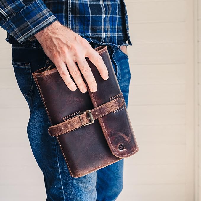 moonster Hanging Toiletry Bag for Men & Women, Leather Toiletry Bag for Men, Mens Toiletry Bags for Traveling, Hanging Travel Toiletry Bag, Mens Travel Bag Toiletry, Dopp Kit Shower Bags for Men