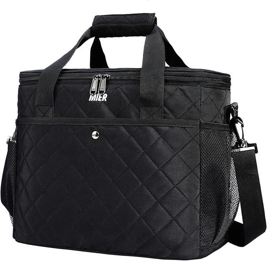 MIER 18L Large Soft Cooler Insulated Picnic Bag for Grocery, Camping, Car, Black