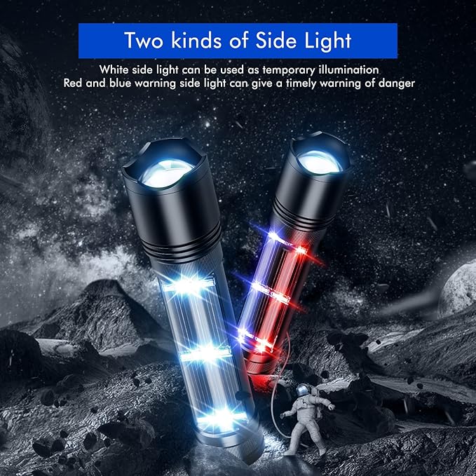 NPET T08-2 Solar Power Flashlight Car Flashlight USB Rechargeable Tactical Multi-Function Torch Emergency Tool