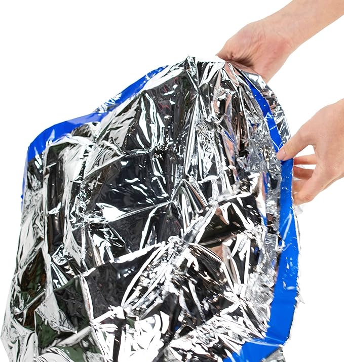 HealthyLine - Emergency Mylar Thermal Space Sleeping Bags (2 Pack) - for Detox & Weight Loss Sauna Experience, Far Infrared Therapy - Retains up to 97% of Body Heat - Silver 80in x 40in