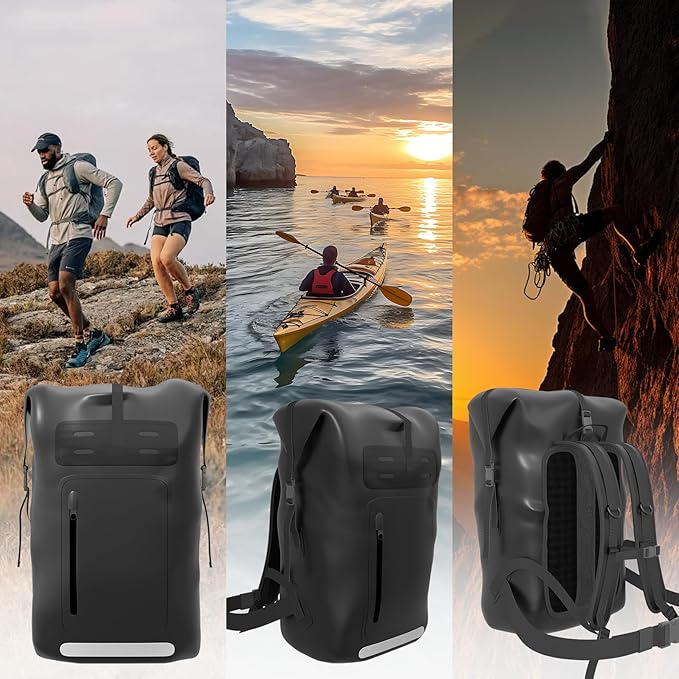 Waterproof Backpack,Heavy Duty Hiking Backpack,35/55/85L dry bag backpack waterproof for Men,Roll-Top Closure,for Kayaking, Travel, Hiking, Fishing, Camping, Motorcycles (yellow, 35L)