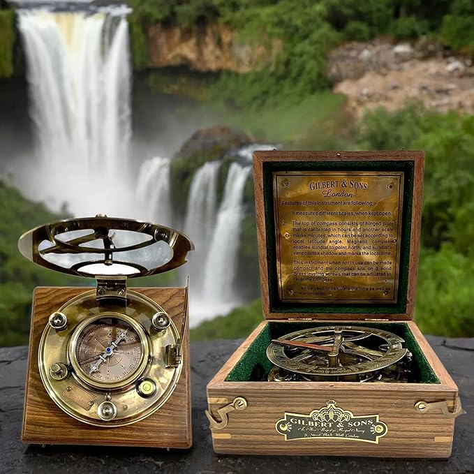 Engraved Brass Compass, Antique Nautical Vintage Directional Magnetic Compass, with Famous Scripture Quote, Baptism Gifts with Leather Case