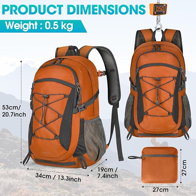 RAINSMORE Hiking Backpack 40L Waterproof Camping Backpack Lightweight Packable Backpack for Women Men Outdoor Travel Daypack