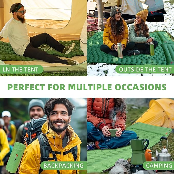 Camping Sleeping Pad, Ultralight Camping Mat with Pillow Built-in Foot Pump Inflatable Sleeping pad for Backpacking,Hiking,Traveling Tent