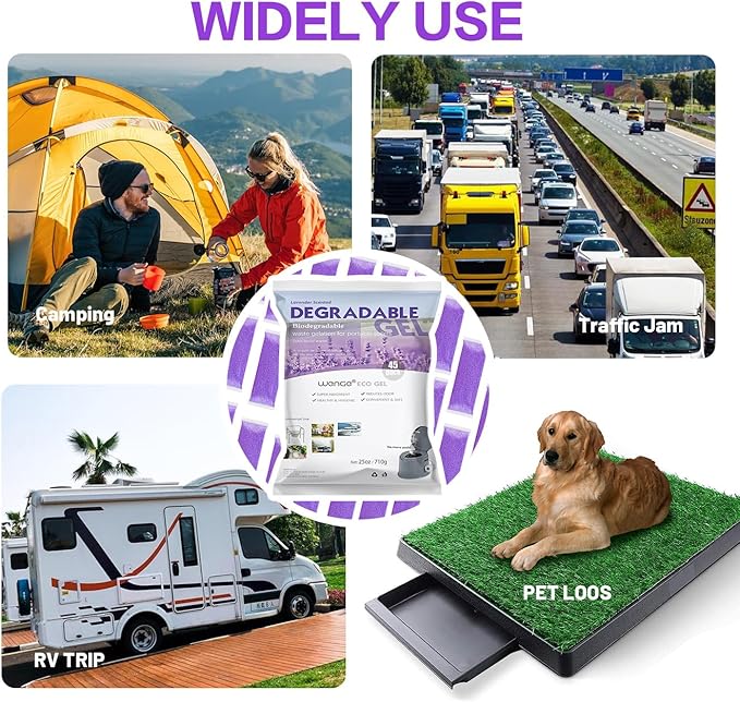 Wenge Portable Toilet Powder, Pee Powder Solidify Body Fluids in 1 Min, Easy to Port Waste Liquid, for Camping Portable Toilet, Solidifies Urine & Diarrhea in Pet Loo