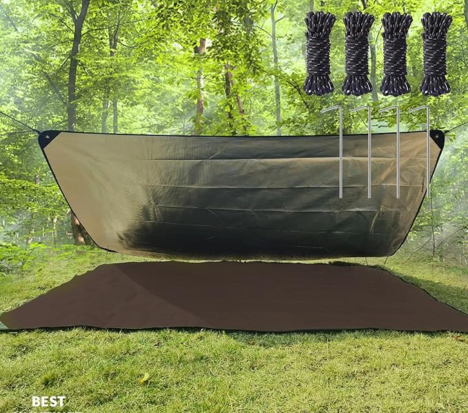 Heavy Duty Survival Blanket -Multifunctional Reflective Tarp Thermal Blanket - 60" x 83" Waterproof Sandproof for Camping Hiking Outdoors Multifunctional Emergency Blanket