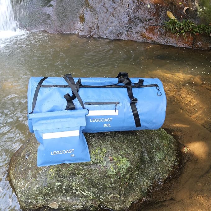 Waterproof Duffel Bag, IPX8 Waterproof Performance Dry Bag, Airtight Zipper Closure, Waterproof bag with diving function,80L large capacity, Large