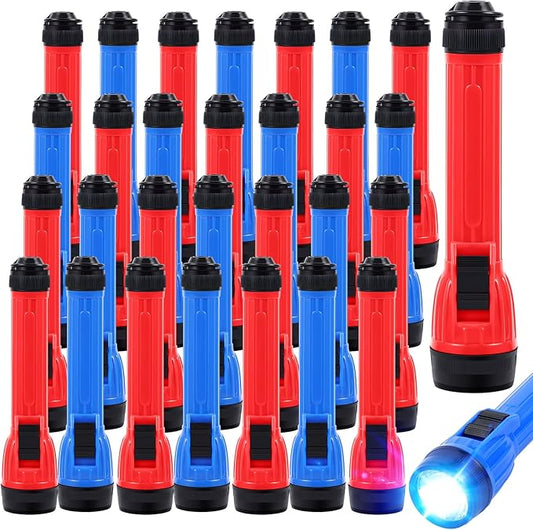 30 Pack LED Small Flashlight Bulk Plastic LED Flashlight Assorted Colors Lightweight Small Toy Flashlight Party Flashlight for Gift Class Teaching Camping