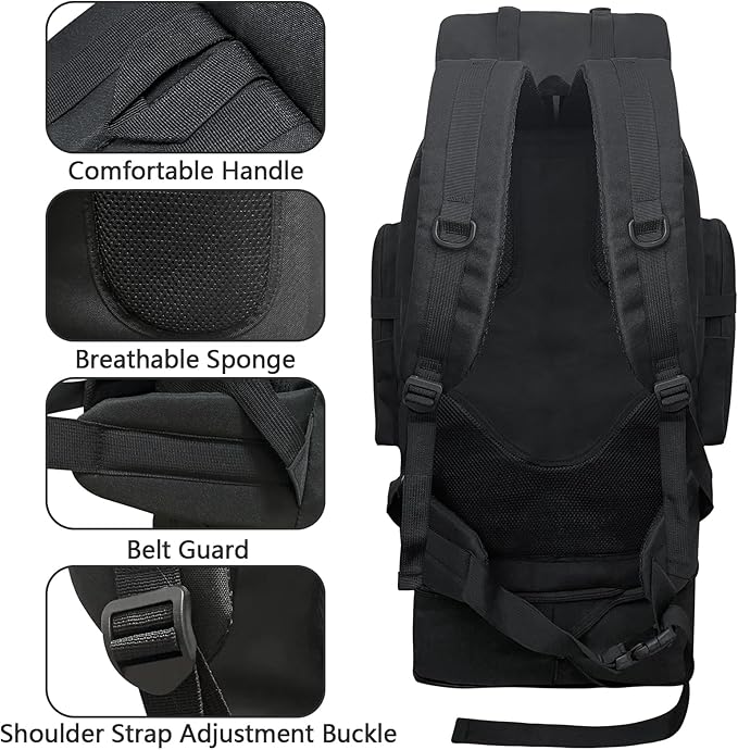 80L 100 Liters Camping Hiking Military Tactical Backpack,Water Resistant Large Travel Daypacks Outdoor MOLLE Rucksack