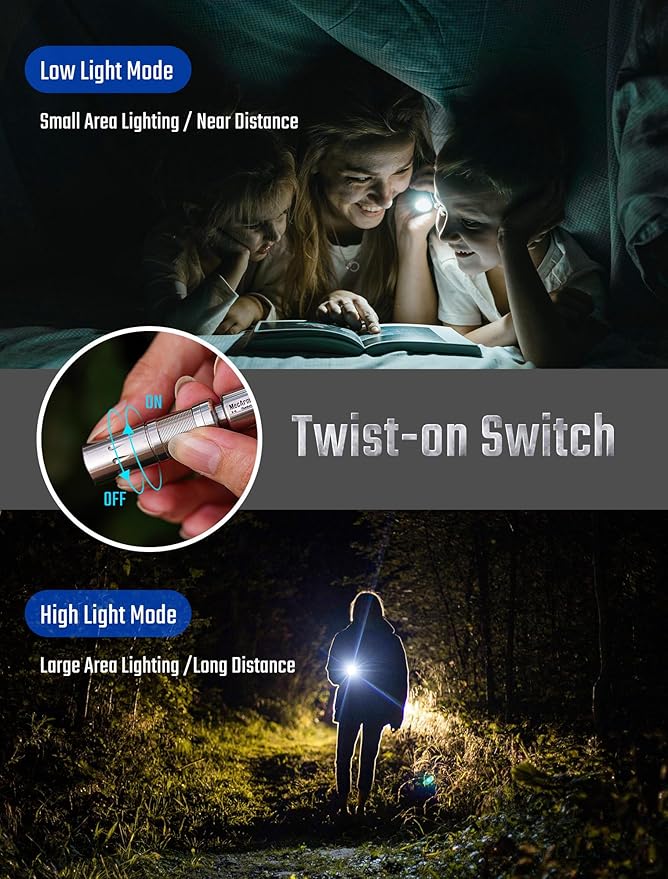 MecArmy Titanium Mini Flashlight Rechargeable, EDC Small Flashlights with Quick Release Tail for Easy Access, Led Pocket Flashlight for Home Camping Outdoors, Christmas Birthday Gifts for Him Her