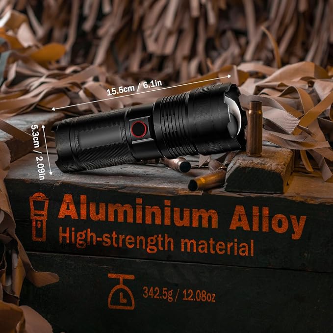 Flashlights High Lumens Rechargeable Zoomable 20W 1300LM LED Handheld Flashlight for Camping Essentials Gear Home Emergencies