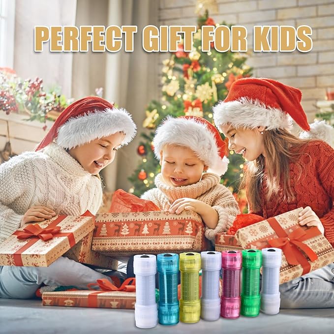 KunHe 7 Pack Glow in Dark Flashlights Camping Essentials for Kids Fluorescent Flashlights with Handle Mini Torch LED Portable Handy Flashlight for Party Favor in 5 Colors Hurricane Supplies