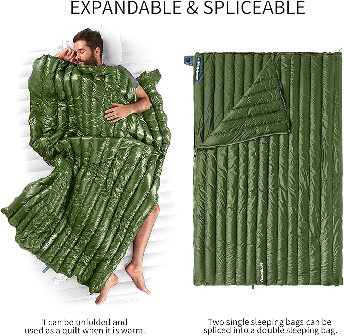 Naturehike Ultralight Backpacking Down Sleeping Bag for Adults, 650 Fill Power Sleeping Bag 20oz for 42-52℉, Compact Lightweight Sleeping Bags for Hiking Camping 3 Seasons
