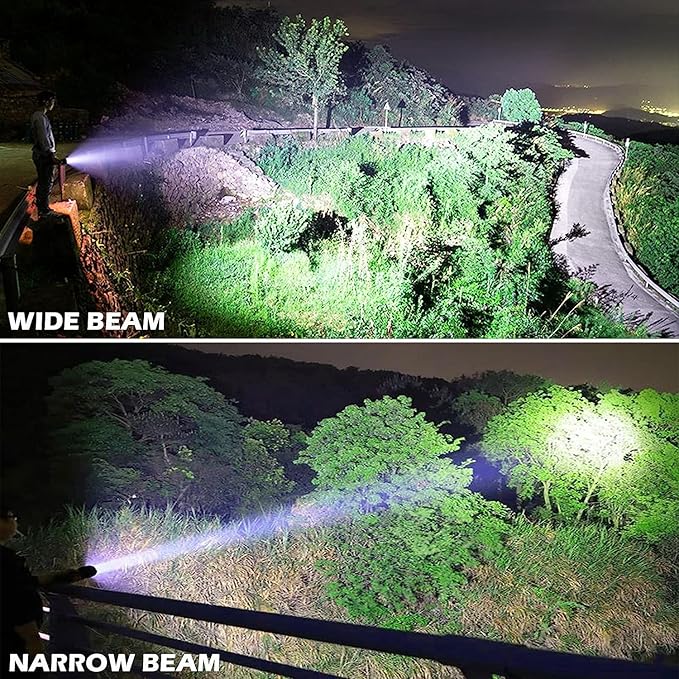 Rechargeable Flashlights 900,000 Lumens, Super Bright LED Flashlight High Lumens with USB Cable, 5 Modes Waterproof Flashlight Powerful Flash Light for Camping, Black