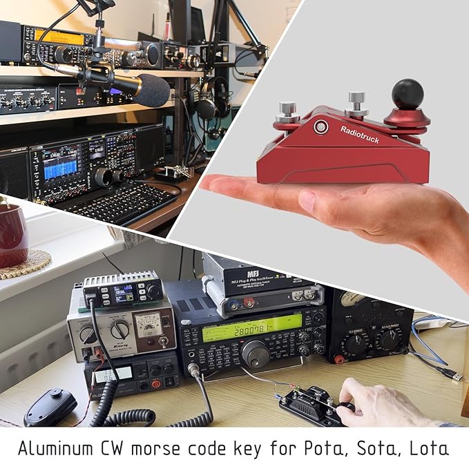CW Telegraphy Key Auto Morse - Radio HAM Send Telegram Key CyberTruck Shape Lambic Single Paddle Transmission Morse Code Key with Aluminum Alloy Body Base