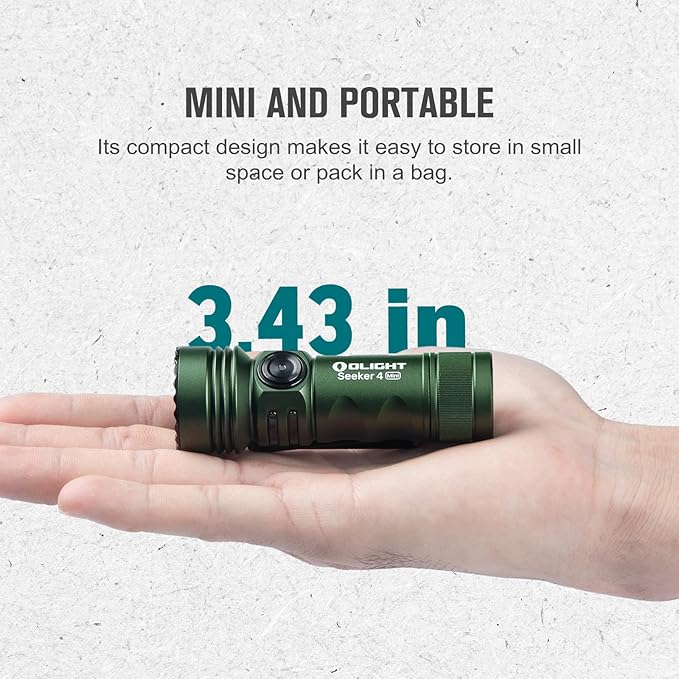 OLIGHT Seeker 4 Mini Rechargeable EDC Flashlight with 365nm UV Combo, 1200 Lumens White Light, Portable Black Light for Outdoors, Cleanliness Detection and Emergency