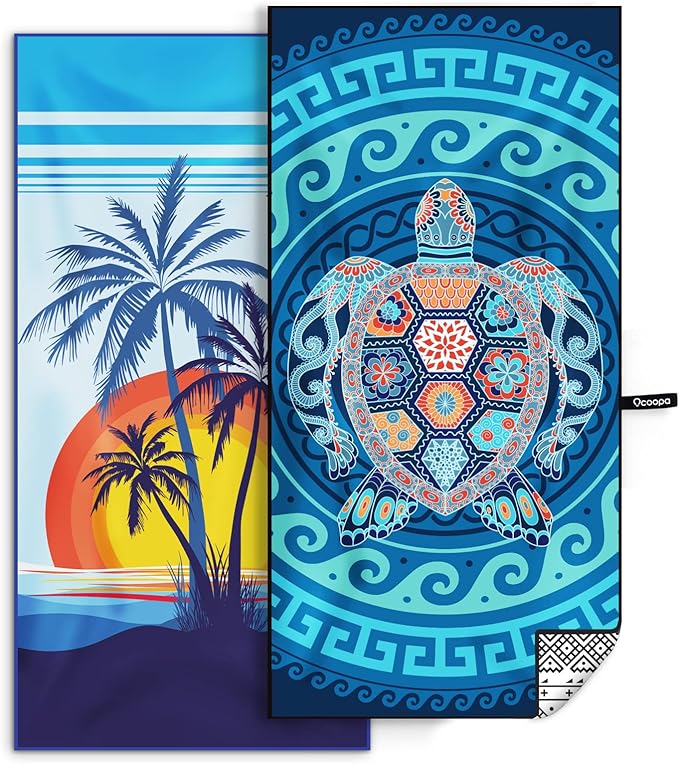 OCOOPA Microfiber Beach Towel Fast Drying, Extra Large 71" x 32" Sand Free Beach Towel Super Lightweight Towels for Swimming Pool, Camping, Picnic, Yoga Gym Sports
