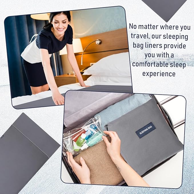 Preboun 4 Pcs Sleeping Bag Liner Ultralight Adult Sleep Sack Travel Camping Sheets Self Tan Sleep Sack Lightweight Sleeping Bags for Adults and Kids Hotels Camping Hiking Backpacking Bed