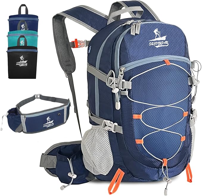 Hiking Backpack Packable 40L Foldable Camping - Lightweight Travel Daypacks Water-resistant Backpacks Outdoor Sports for Men Women (Blue)