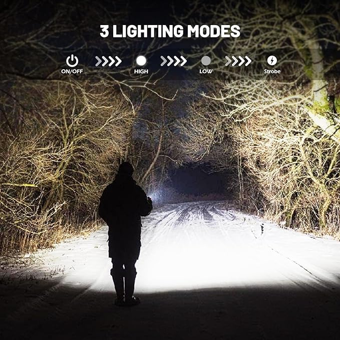 azamine Rechargeable LED Flashlight High Lumens - High Powered 990000 Lumen Super Bright Flashlights with 3 Modes, IPX6 Waterproof, Portable Handheld Flash Light for Home, Camping, Outdoor