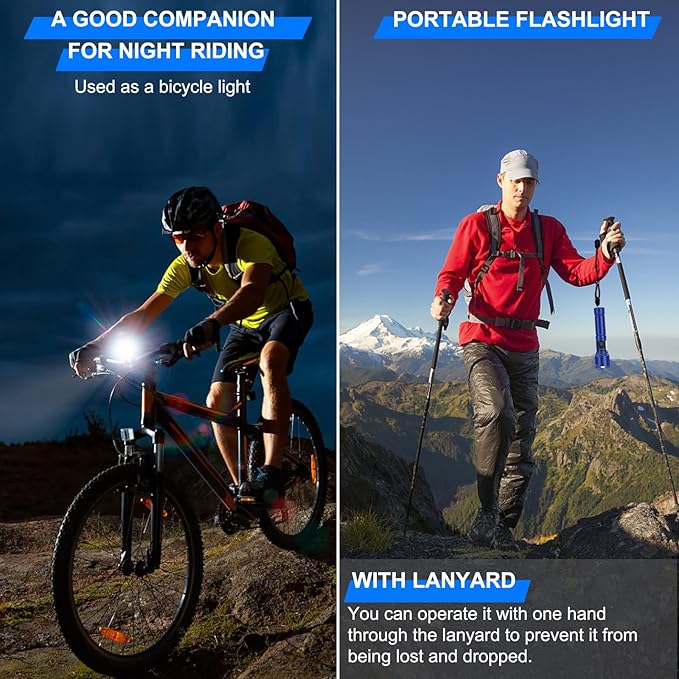 Rechargeable Magnetic Flashlights 100,000 High Lumens, Super Bright LED Powerful Flashlight 8 Modes with COB Work Light, Waterproof Handheld Flash Light for Camping (2 Pack with Paper Box, Blue)