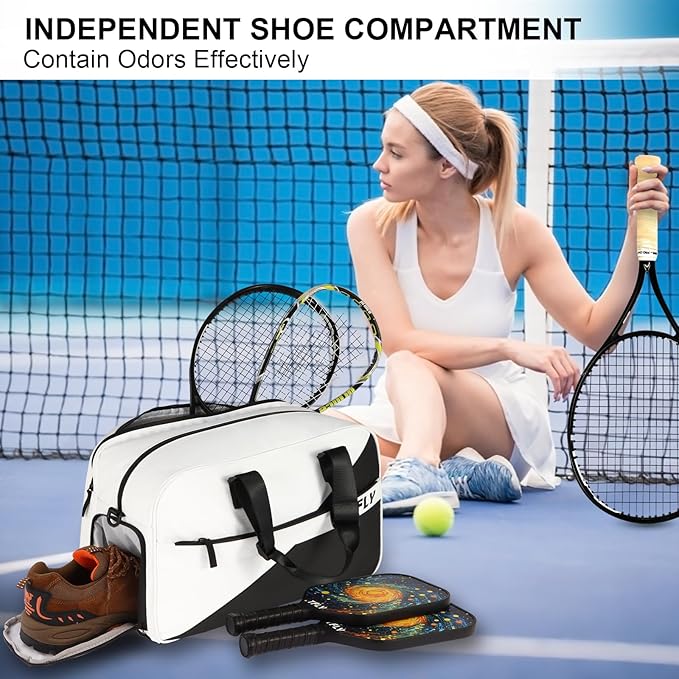 Gym Bag for Men and Women | Water-Resistant Duffel with Dry-Wet Separation & Shoe Compartment, 32L All-in-One Sports Bag for Travel | Swimming | Pickleball | Tennis