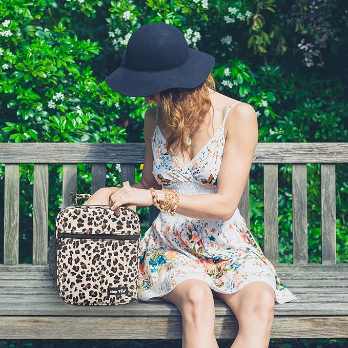Hap Tim Insulated Lunch Bag Women, Reusable Lunch Box for Women, Adluts Lunchbox for Office Work, Portable Lunchbag, Leopard Print(18654-LP)