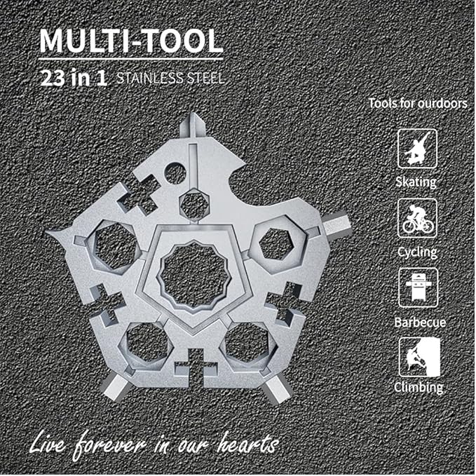 23- in-1 Pentagonal Pocket Tool, 2021 Snowflake Multitool Tool with Stainless Steel, Outdoor Tool for Drill Drive, Screwdriver, Bottle Opener, Wrench, Bicycle Spokes, ETC Gifts for Father Boyfriend