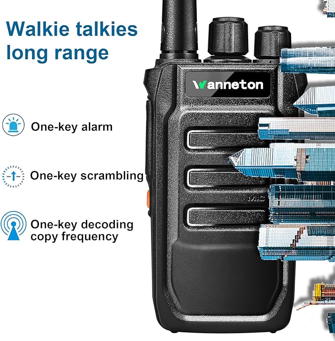 F1 GMRS walkie talkies for Adults Long Range,One-Key decoding Copy Frequency, Compatible with Most Portable Handle Two Way radios,16 CH, 205 Privacy Codes, VOX, Scan, programmable(2 Pack)