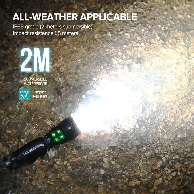 ACEBEAM E75 3000 High Lumens Flashlight with Magnetic Base, Super Bright LED Flashlight Rechargeable, IPX8 Water-Resistant Tactical EDC Flash Light, 26 Days Super Long Lasting for Camping,Everyday Use