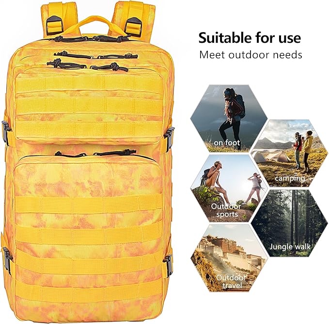 Military Tactical Backpack for Men and Women Army 3 Days Assault Pack Bag Large Rucksack with Molle System for Hiking Cycling Skiing Camping Climbing