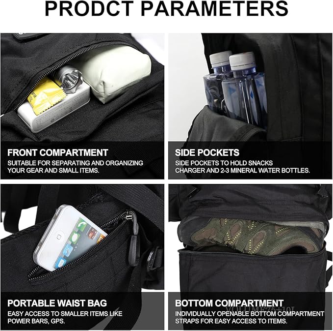 85L Lightweight Internal Frame Hiking Backpack for Men Women, Waterproof Travel Camping Backpack with Rain Cover