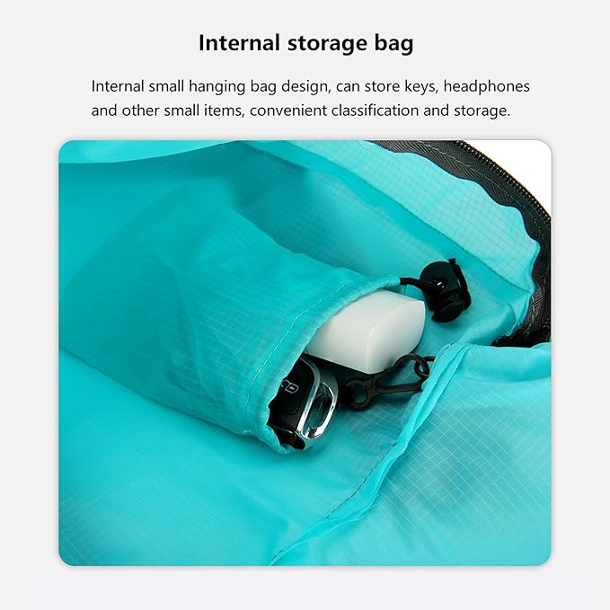 16L Hiking-Daypack Lightweight-Foldable Travel-Backpack Water-Resistant Camping Outdoor Packable Easy Carry-on Bag (Lake Blue)